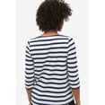 thumbnail image 3 of Ellos Plus Size Stretch Knit Scoop Neck 3/4 Sleeve Top, 3 of 4