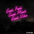 thumbnail image 2 of Craftnamesign Good Food Mood Vibes Neon Sign, Quotes LED Sign, Room Decor, 2 of 4