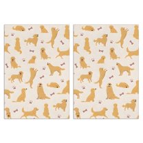 2 Pcs Funny Kitchen Towels,Golden Retriever with Bones and Paws Microfiber Dish Towels,Kitchen Tea Towels,Kitchen Towel Set (18" X 26")