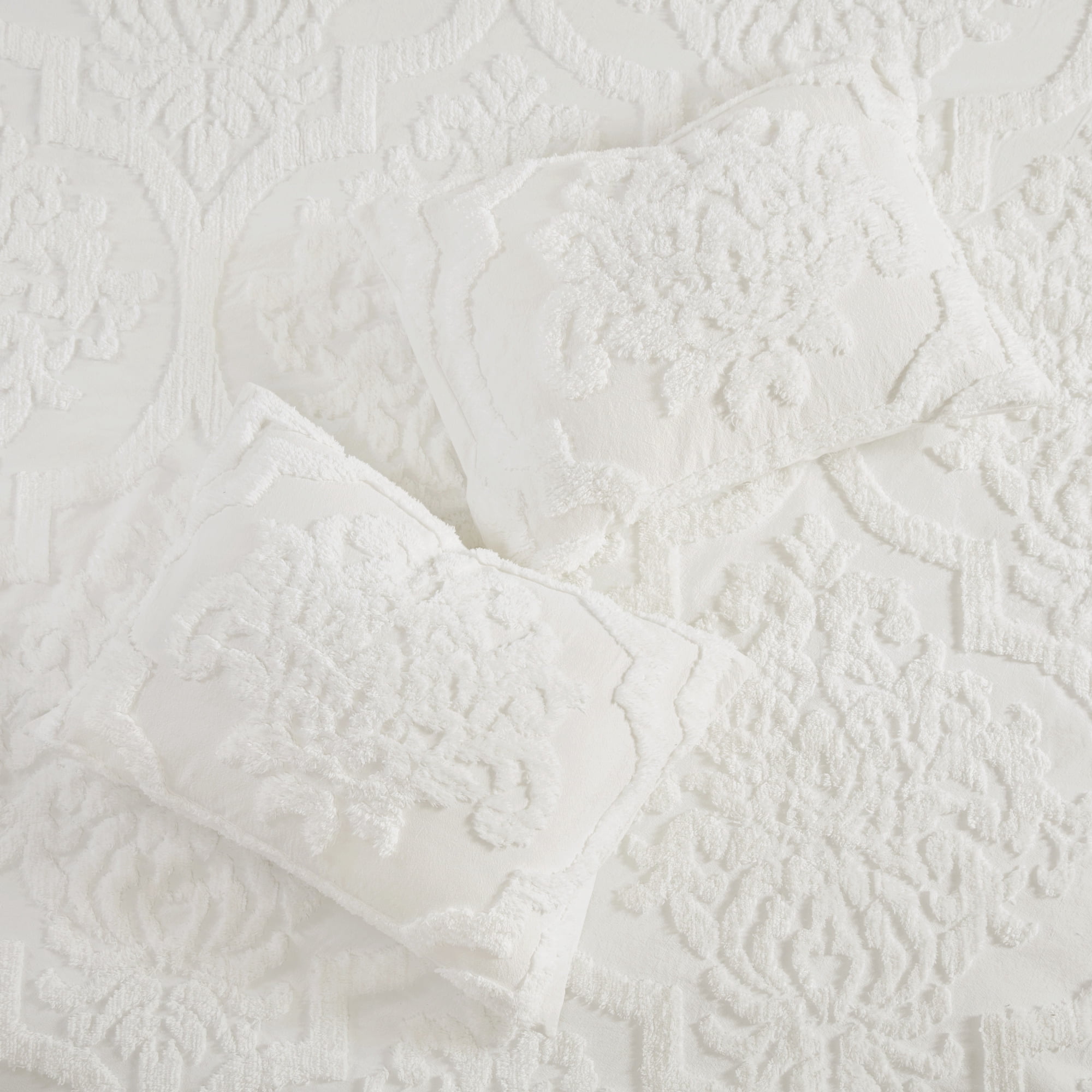 Home Essence Eugenia 3PC Tufted Cotton Chenille Damask Duvet Cover Set
