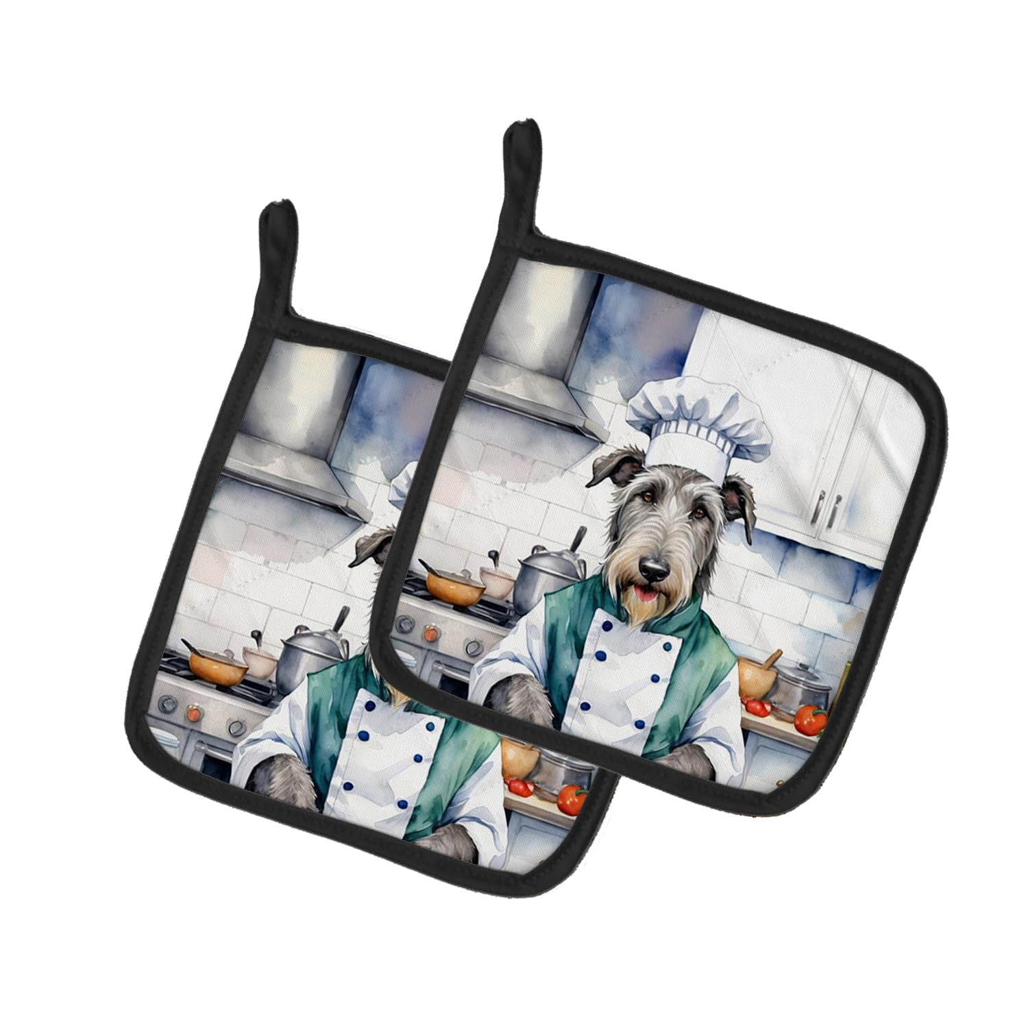 Chinese Crested The Chef Pair of Pot Holders