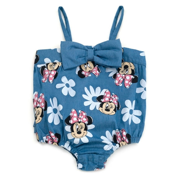 Disney Minnie Mouse Floral Bubble Romper Chambray Newborn to Infant