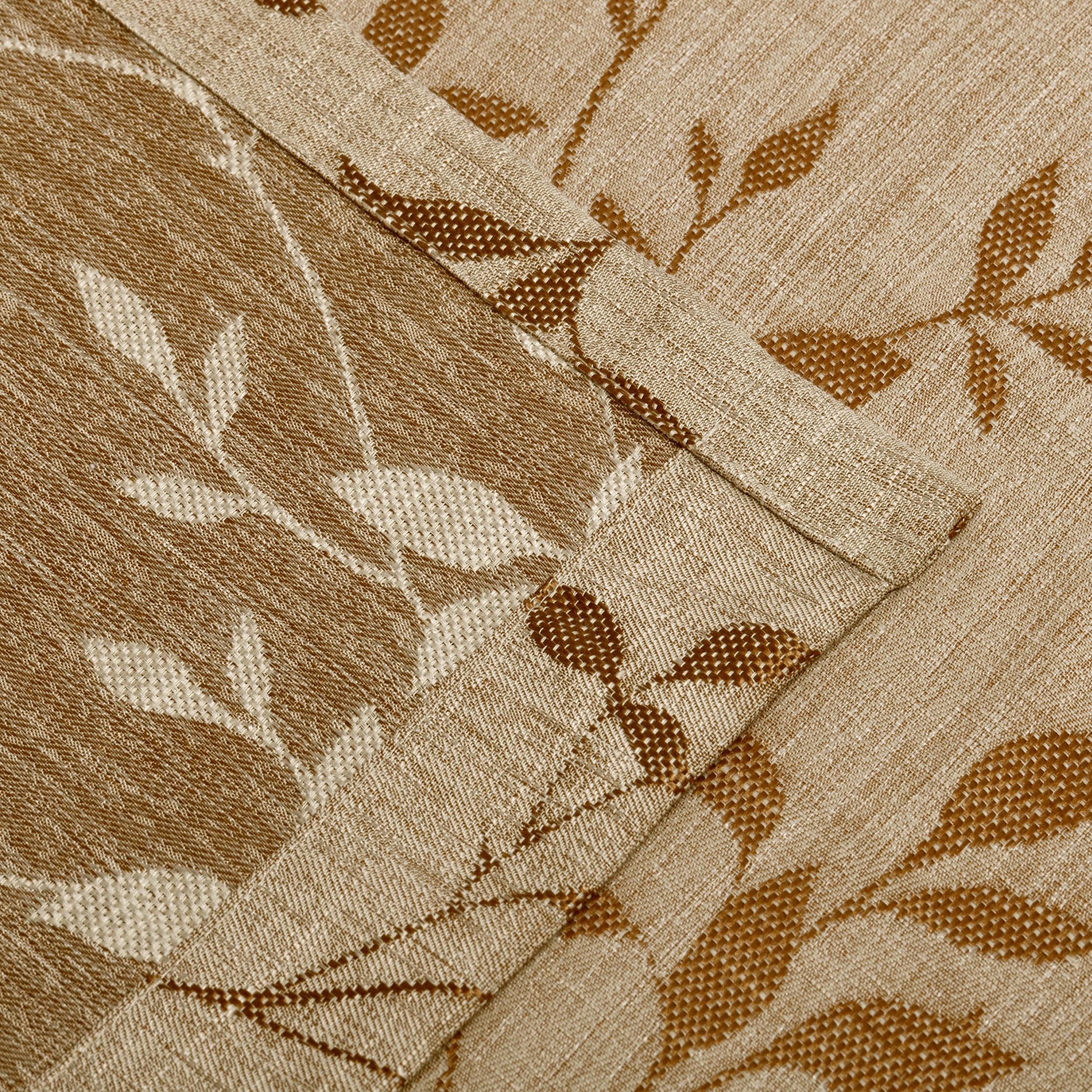 Superior Ghera Jacquard Semi Sheer Curtains, 52" x 84", (2 Panels), Chocolate/Ivory