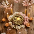 thumbnail image 2 of Luoshdecor Metal Leaf Flower Shaped Candel Holder,Gold Hollowed Out Tea Light Holder for Tabletop Holiday Decoration, 2 of 6