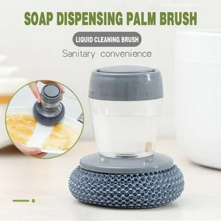 

Teissuly Automatic Liquid Adding Steel Wire Ball Brush Pot Artifact Short Handle Brush