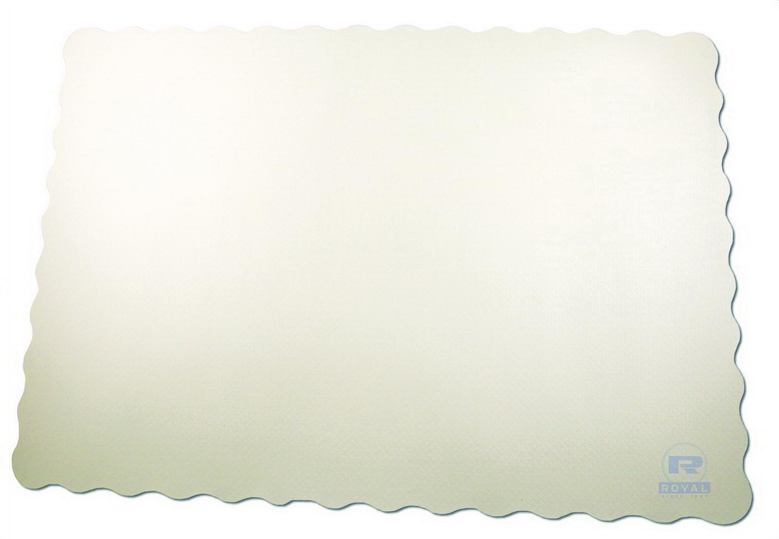 Royal Stirling White Scalloped Disposable Placemat, 9.5" x 13.5
