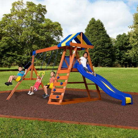 Backyard Discovery Dayton Cedar Wooden Swing Set (Best Backyard Toys For Kids)