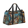 thumbnail image 2 of Disketp Whimsical Cats Night Cafe Bolsa de Viaje Tipo Duffle, Bolso de Mano para Fin de Semana para Mujer, Bolsa de Gimnasio Ligera para Hombre, Esencial para Viajes, 2 of 7