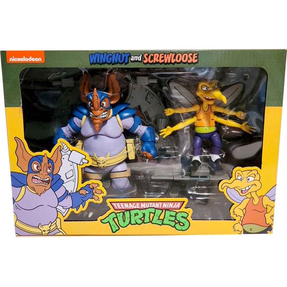 Teenage Mutant Ninja Turtles 7 Inch Action Figure Cartoon Series 2-Pack - Wingnut and Screwloose