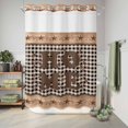 thumbnail image 6 of No Hook Shower Curtain, Farmhouse Shower Curtains for Bathroom with See Through Top Window, Vintage Country Texas Star Plaid Wooden Grain Waterproof & Washable Bath Curtain 60"x72", 6 of 9