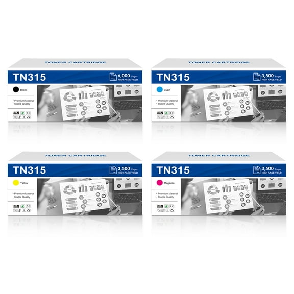 TN315 Toner Cartridge Compatible for Brother TN-315 TN315 MFC-9460CDW 9970CDW HL-4150CDN 4570CDW 4570CDWT (Black Cyan Yellow Magenta, 4-Pack)