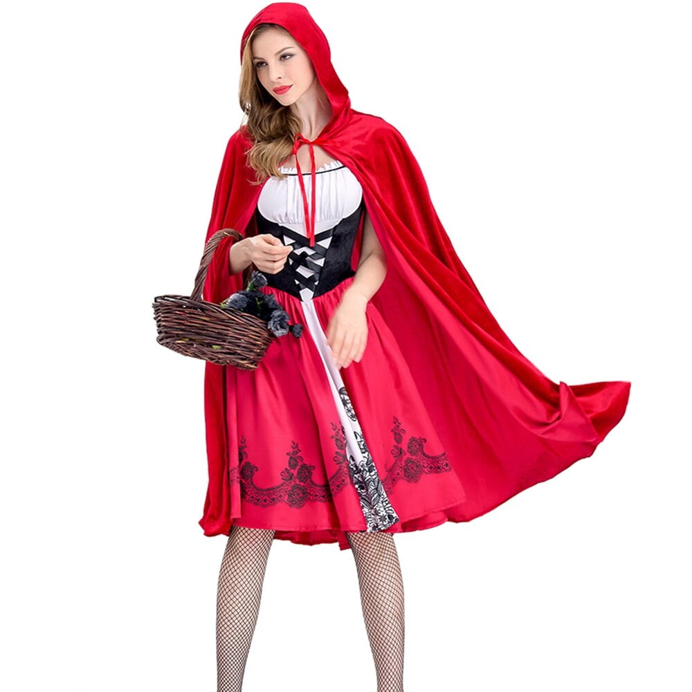 Christmas Little Red Riding Hood Party Fancy Dress Party Costume Adult Women's