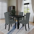 thumbnail image 2 of Home Design Guymon 5-Piece Dining Set with 1 Rectangular Table and 4 Slat-Back Cushioned Chairs, Black/Gray, Modern Style, Space-Saving, 2 of 5