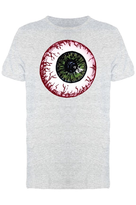 Green Eyeball Funny Design T-Shirt Men -Image by Shutterstock, Male Large