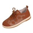 thumbnail image 2 of Mfakffe Business Casual Shoes Women Breathable Slip on Flats Versatile Sneakers Brown 9 Wide（EU:42）, 2 of 4