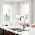 thumbnail image 3 of Houzer CAT-172-BN Single Hole Kitchen Faucet with Solid Stainless Steel Body, Pullout ABS Sprayer with Three Function Spray, Easy Clean Aerator, 3 of 9