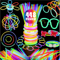 Kaitek Glow Party Pack – 448 Pcs Glow Sticks and Cool Connectors for Glasses, Headbands and More Fun!