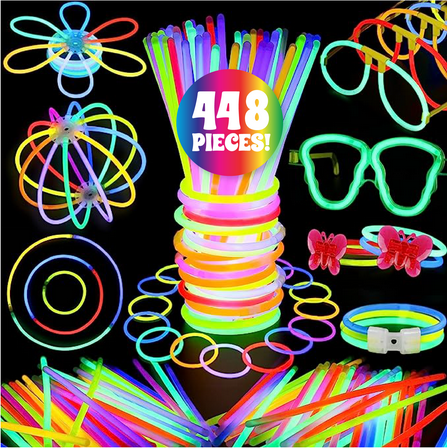 Kaitek Glow Party Pack – 448 Pcs Glow Sticks and Cool Connectors for Glasses, Headbands and More Fun!