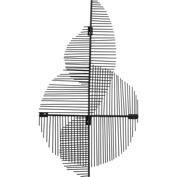 Renwil Brenner 16x27.75" Modern Metal Wall Hanging Decor in Black