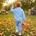 thumbnail image 6 of Yfalhf Boys Waffle Zip Up Collared Sweatshirt Long Sleeve Loose Fit Color Casual Pullover Tops ,Teen Boy Fall Winter Clothes,Back to School Outfits Sky Blue 120, 6 of 6