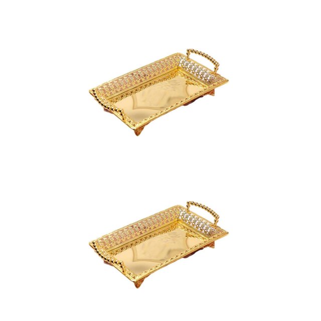 Yuarrent Plate Alloy Fruit Sugar Trays KTV Tray Plate Party Hotel Dish Type1