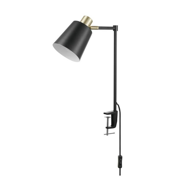 Lámpara de escritorio Globe Electric Lex negra con detalles dorados 52900