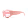 thumbnail image 3 of Trendy Fashion Curved Wrap Sport Thick Plastic Sunglasses All Pink, 3 of 4