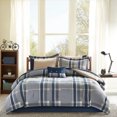 thumbnail image 2 of Navy Plaid Complete Comforter And Sheet Set, Blue, 2 of 10