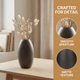 thumbnail image 2 of REGALWOVEN Modern White Ceramic Vase for Home Decor Ribbed Textured Flower Vase for Boho , Minimalist Decorative Vase for Shelf Black 3.5"L x 3.5"W x 6.1"H, 2 of 5