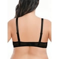 thumbnail image 4 of Deyllo Women's Unlined Push Up Lace Bras Plus Size Full Figue Underwire Non-Padded See Through Demi Bralette,Black 32D, 4 of 7