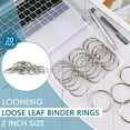 thumbnail image 2 of GFDYREE 2 Inch Loose Leaf Binder Rings, 20PCS Nickel Plated Steel Book Rings for Index Cards, Crafts, Reports, Flash Cards, Notebook, Keychain, Loose Leaf Paper, Photo Albums, 2 of 6