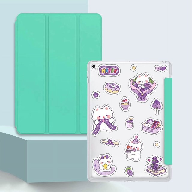 Tablet Cover For iPad Mini 2 3 4 5 6 Leather Smart Folio Case For ipad mini4 A1538 mini5 A2124 mini6 A2568 Protective Cases capa Mint(A7 Sticker) iPad Mini 1 2 3
