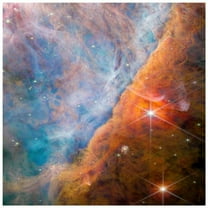 "Shimmering Orion Nebula" Frameless Free Floating Reverse Printed Tempered Art Glass Wall Art
