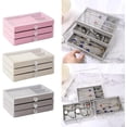 thumbnail image 2 of Three Layer Jewelry Tray Jewelry Display Stand Bracelets/Necklaces/Bangles Holder Drawer Jewelry Storage Box, 2 of 8