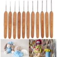 thumbnail image 4 of Aguja de Ganchillo, Juego de Ganchillos Ergonómicos, Agujas de Tejer de Tamaño Mixto Mango de Bambú Con 11 Piezas de Ganchillo Herramienta de Tejido Trenzado Portátil Para Hilo Grueso, 4 of 4