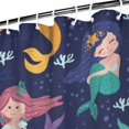 thumbnail image 3 of Dark Blue Mermaid Princess Pattern Shower Curtain 72"x84" ,Bathroom Decorative Shower Curtains Set with 12 Hooks,Modern Waterproof Washable Shower Curtain, 3 of 6