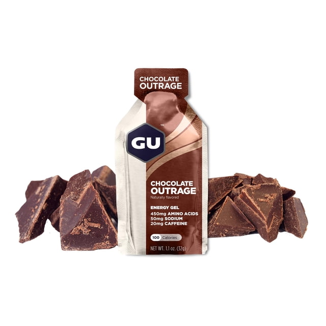 GU Energy Labs Original, Gel Energético de Nutrición Deportiva, Chocolate, Caja de 24 Piezas GU ENERGY GEL NA