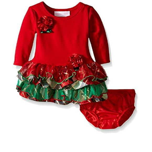 Bonnie Baby Baby Girls Drop Waist Party Dress, Plaid, 24 Month