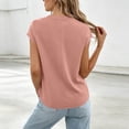 thumbnail image 4 of cocolona Womens Summer Tops Short Sleeve V Neck Button Shirts with Pockets Dressy Casual Loose Tunic Blouses, 4 of 6