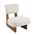 thumbnail image 3 of Leumius Set of 2 Modern Lounge Chair with Polyester Upholstery, Sturdy Wood Base With Walnut Finish, Minimalist and Stylish Accent Seating for Living Room Bedroom Office Beige+Natural, 3 of 8