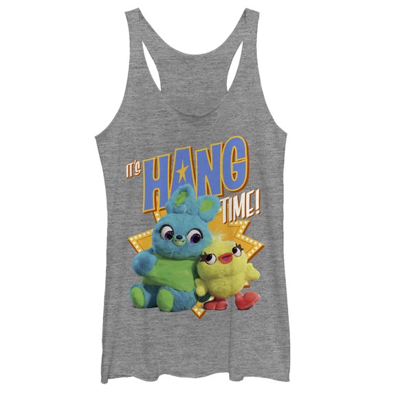 Women's Toy Story Ducky & Bunny Hang Time Racerback Tank Top Gray Heather Large