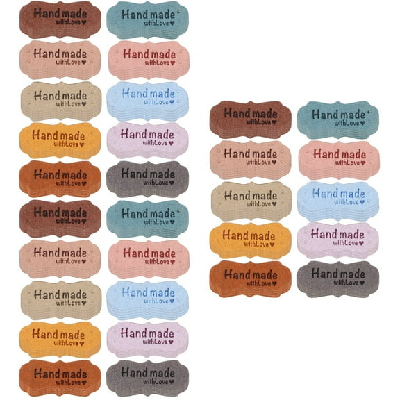 3 Count Sew on Labels Clothes Embellishment Tags Handmade with Love Woven for Sewing