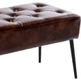 thumbnail image 6 of YEXJ Button-Tufted Ottoman Bench, Upholstered Bedroom Benches Velvet Footrest Stool Accent Bench for Entryway Dining Room Living Room Bedroom End of Bed-Dark Brown Leather, 6 of 15