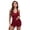 Wine Red, variant on Women Halter Pajama Set Solid Colour Sleepwear Pjs Set with Shorts Nightwear Outfit Loungewear for Summer S-XL