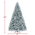 thumbnail image 3 of Yaheetech 9Ft Pre-lit Flocked Artificial Christmas Tree with Foldable Stand and Warm Lights, Green, 3 of 7