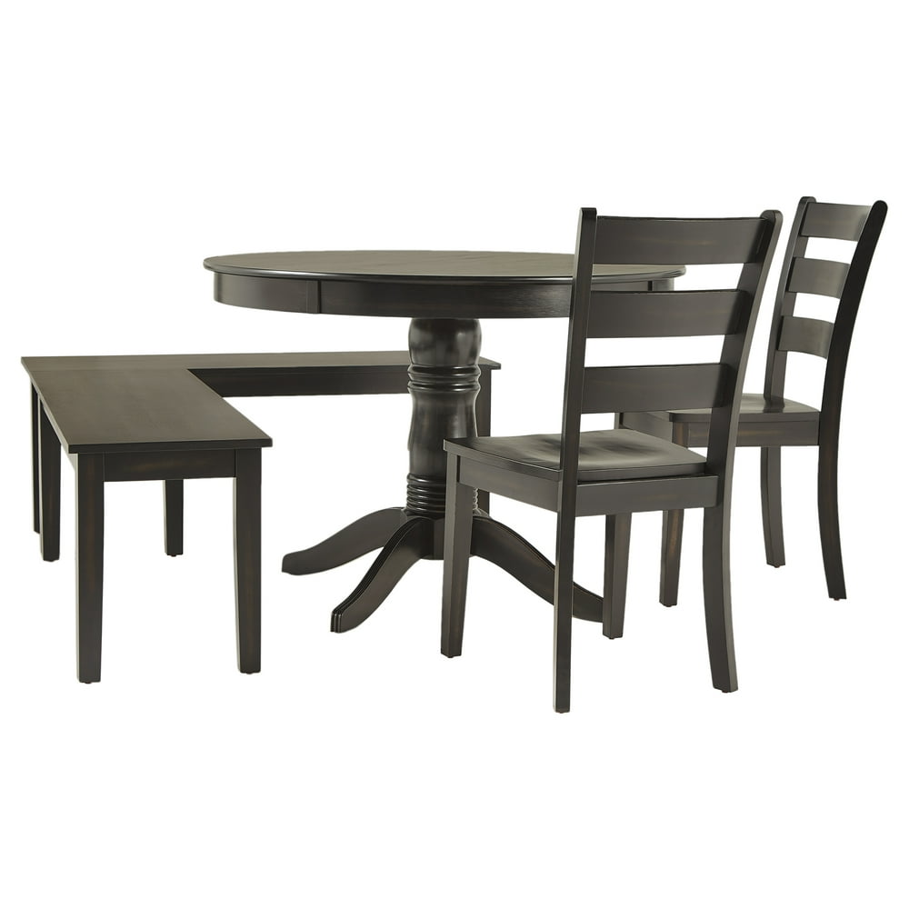 Weston Home Lexington 5-Piece Breakfast Nook Dining Set, Round Table