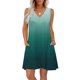 thumbnail image 2 of Vestido Corto para Mujeres Verano sin Mangas Cuello en V, Impresión de Moda con Bolsillos, Poliéster de Algodón Casual, 2 of 9