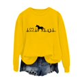 thumbnail image 5 of Yellow Sweatshirt for Women Horse Sweatshirt for Women Cute Heartbeat Graphic Shirts Long Sleeve Crew Neck Pullover Tops Horse Lover Womens Fashion Clothing, 5 of 5