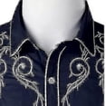 thumbnail image 4 of Mens Western Cowboy Shirt Embroidered Long Sleeve Casual Slim Fit Button Down Shirt, 4 of 4