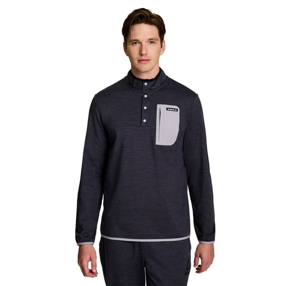 Reebok Men's and Big Men's Freedom Mock Neck Snap Pullover Sweatshirt, Sizes S-3XL